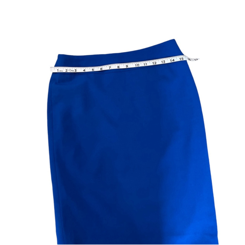 NWOT NINE WEST Cobalt Blue High Waist Stretch Pencil Skirt 0 - Picture 6 of 8